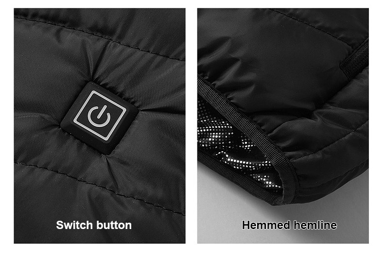 Electric Usb Rechargeable Battery Powered Heated Winter Coat Custom 9 Heated Zones heated vest