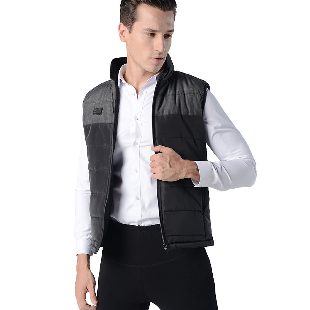 Quilted Winter Windproof Lightweight Men's Heated Vest With Zipper