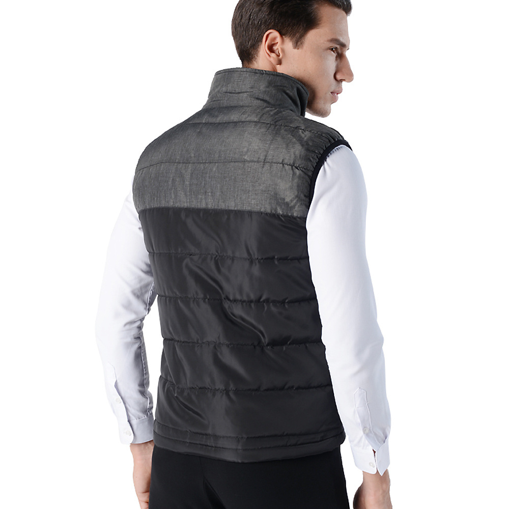 Quilted Winter Windproof Lightweight Men's Heated Vest With Zipper