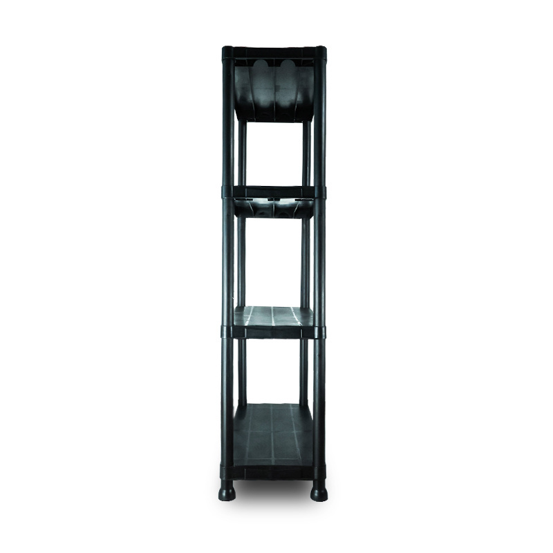 5 Tier Heavy Duty Black Plastic Bathroom Shelves Racking Home Adjustable Storage Unit Plastic Shelving