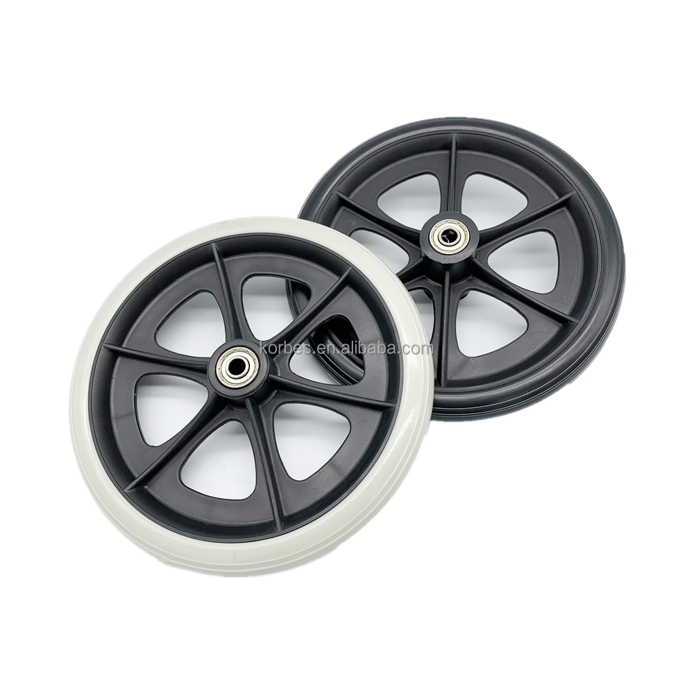 8 inch Universal Wheelchair Spare Parts Small Plastic Wheel For Wheelchair Baby Trolley