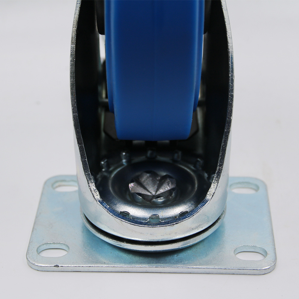 Blue soft elastic Thermoplastic rubber industrial wheel with locks Hand trolley wheel caster Medium duty casters wheel