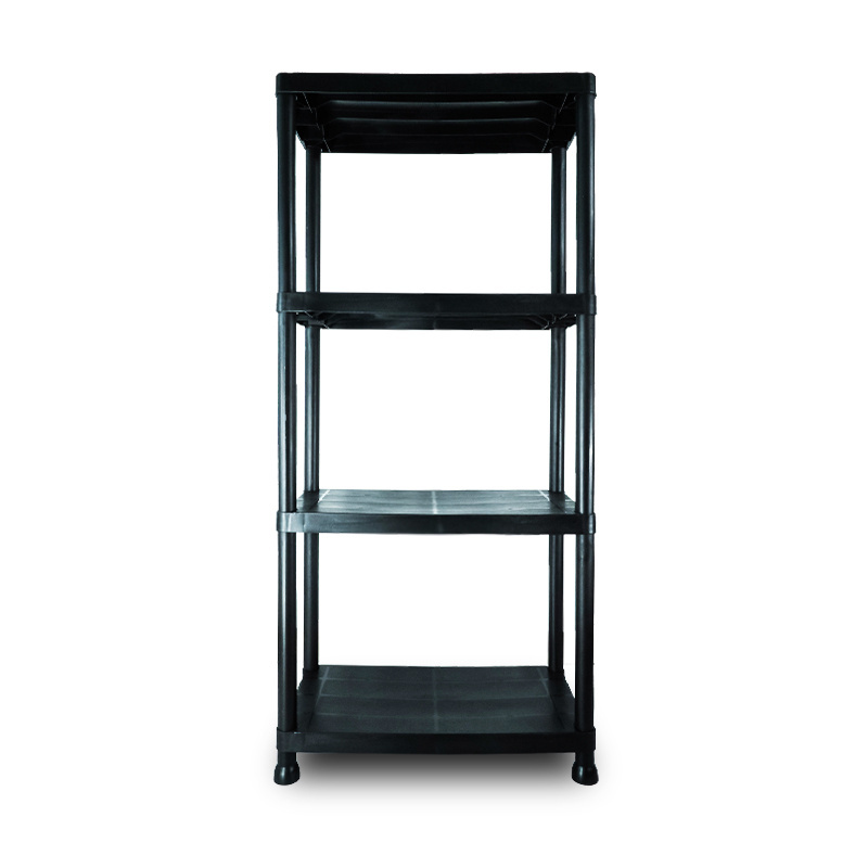 5 Tier Heavy Duty Black Plastic Bathroom Shelves Racking Home Adjustable Storage Unit Plastic Shelving