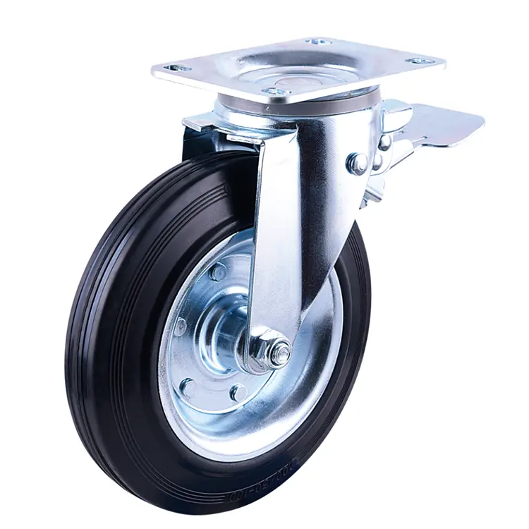 Wholesale price industrial caster black REPLACEMENT Rubber garbage bin wheel and caster