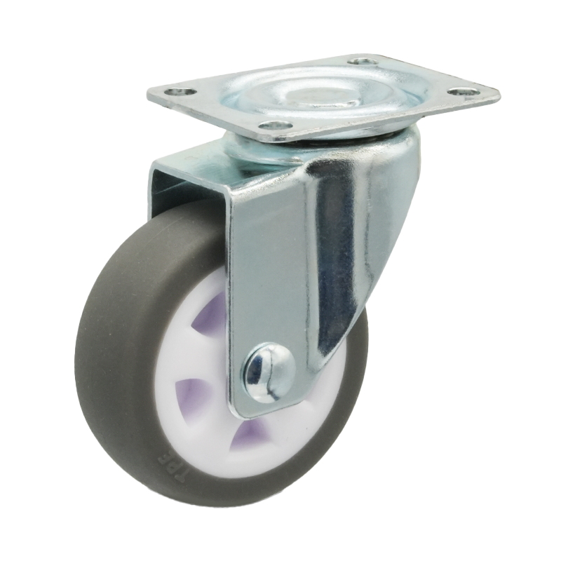 2 Inch TPE Universal Soft Silent Gray Rigid or Swivel Caster Wheel with Brake for Furniture Chair Table