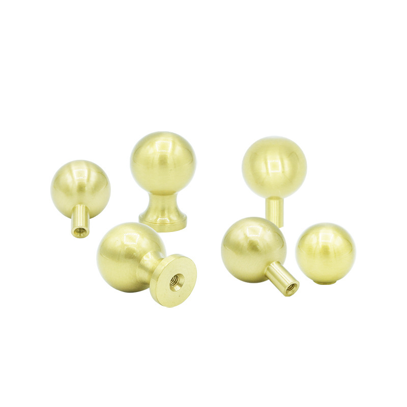 Solid Brass Ball Shaped Cabinet Handle  Kitchen Cabinet Pulls And Knobs Brushed Finished Modern Hardware Knobs