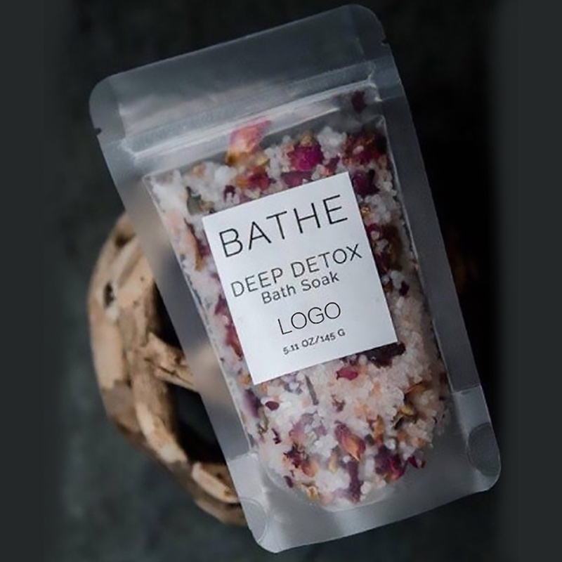 OED Private Label Luxury Packaging Bath Soaking Crystal Pink Salt Natural Organic Himalayan Bath Salts With Flowers