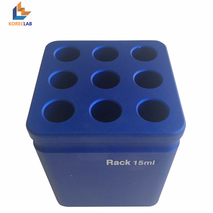 lab equipment 9 wells 15ml micro-centrifuge tube rack aluminium test tube rack