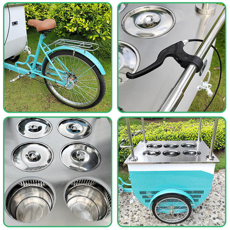 Ice Cream Mobile Food Carts For Sale Bike Refrigerated Push Carts Icecream Cart Snack Food