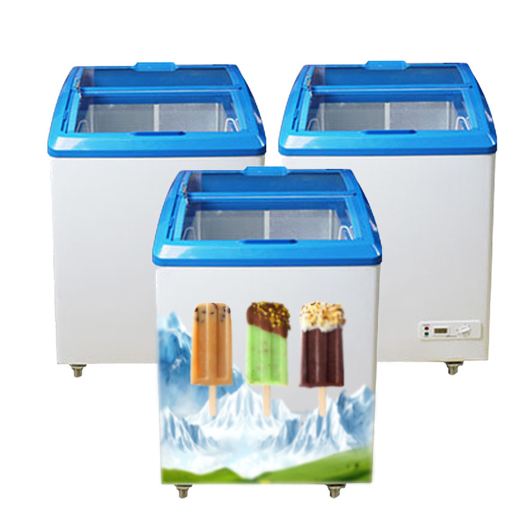 mini single temperature top open chest freezer/ ice cream display fridge