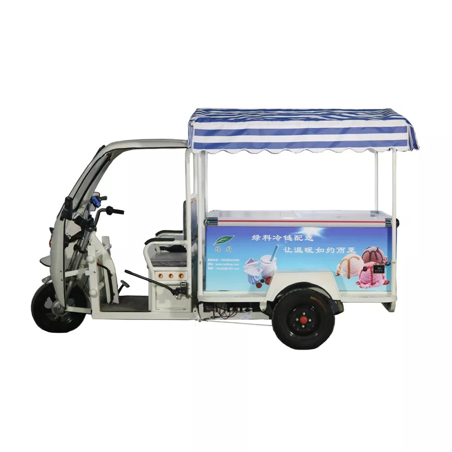 Electric food tricycle 3 wheels mobile food beach car for sale cart outdoor selling juices and ice cream hot dog