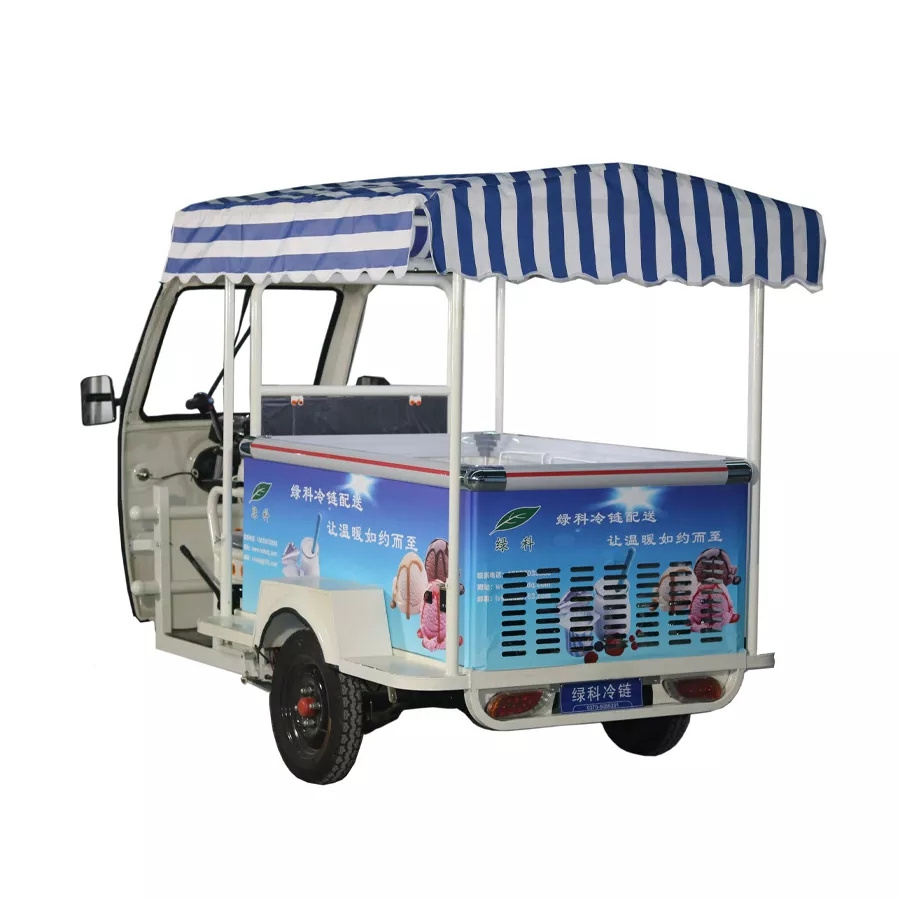 Electric food tricycle 3 wheels mobile food beach car for sale cart outdoor selling juices and ice cream hot dog