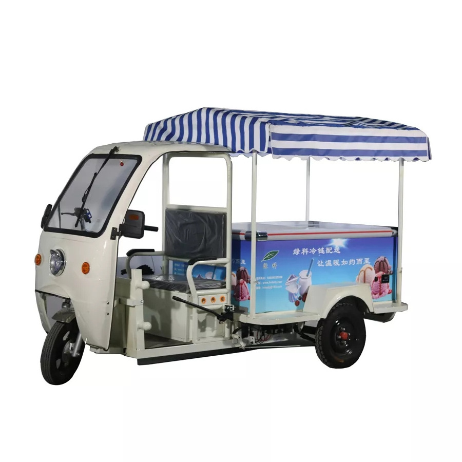 Electric food tricycle 3 wheels mobile food beach car for sale cart outdoor selling juices and ice cream hot dog