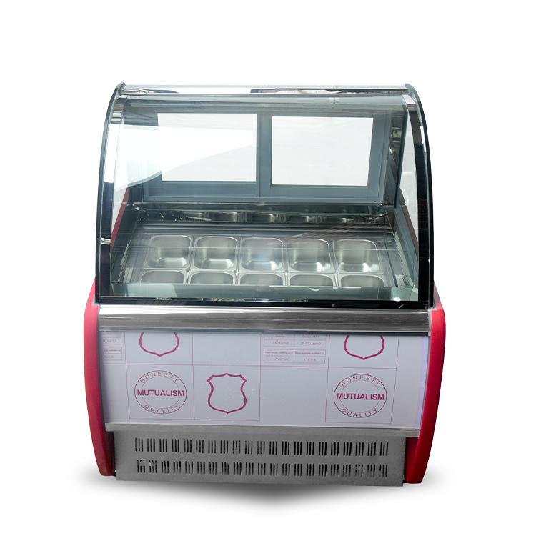 10 pans Anti-Fog Glass Ice Cream Display Case Gelato Showcase/ice cream display cabinet/ice cream freezer