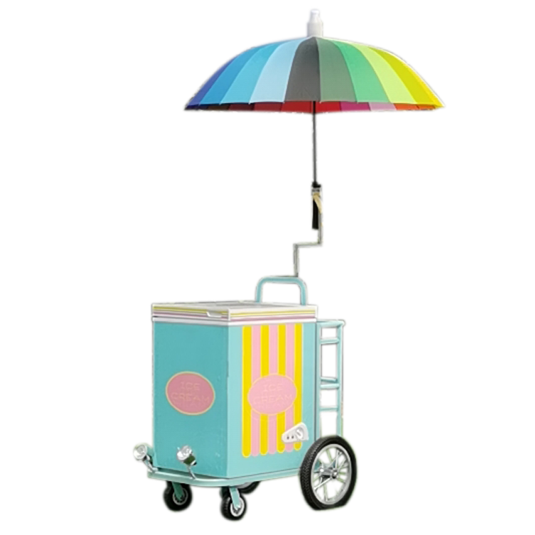 New area park 110v ice cream cart with freezer mini gelato push color refrigerator cart mobile food carts for sale