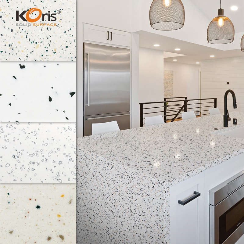 Koris acrylic solid surface kitchen countertops, vanity tops & table tops