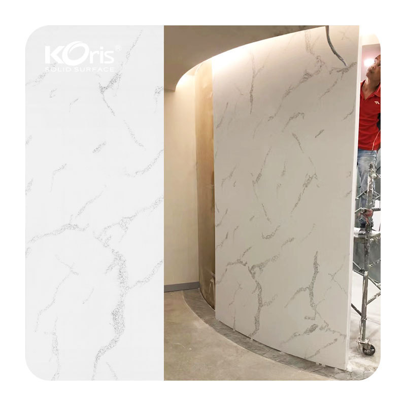 Koris acrylic solid surface artificial marble sheet hotel bathroom seamless wall panels waterproof