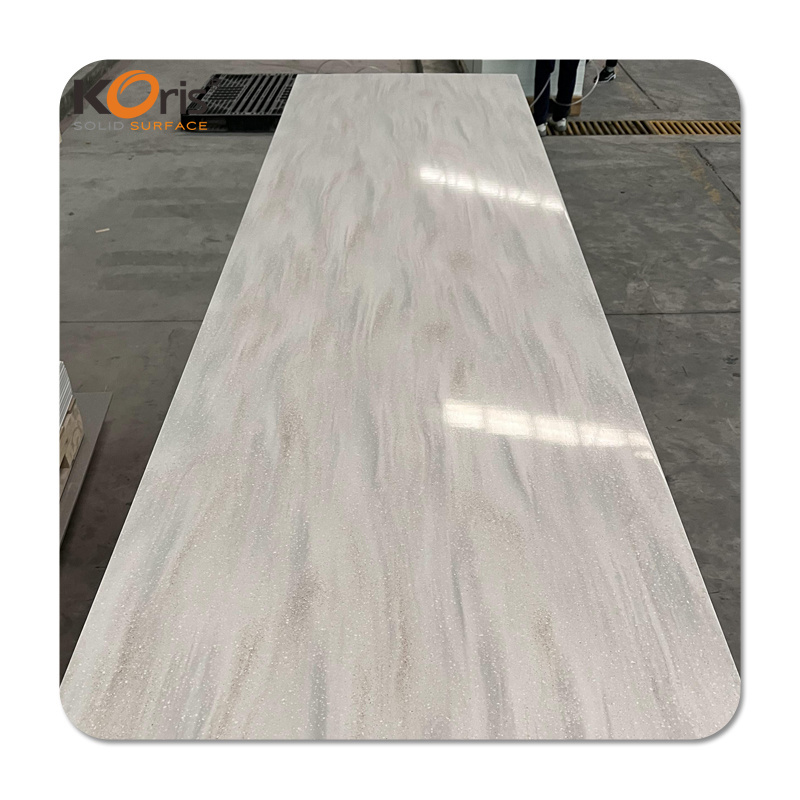 Koris artificial marble series big slab artificial stone acrylic solid surface sheet for kitchen countertop