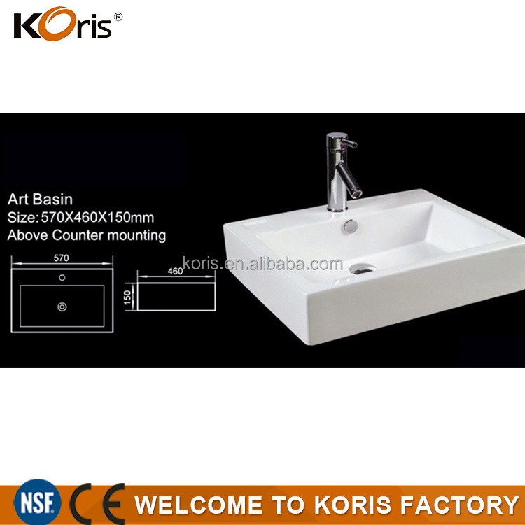 Koris modern style acrylic solid surface material wash basin bathroom vanity sink