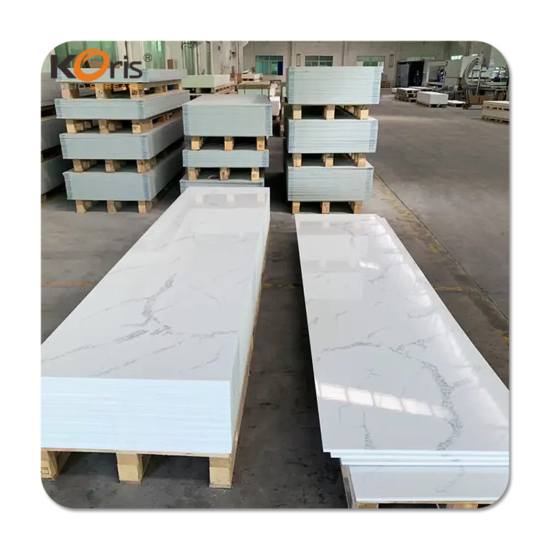 Koris artificial marble series big slab artificial stone acrylic solid surface sheet for kitchen countertop