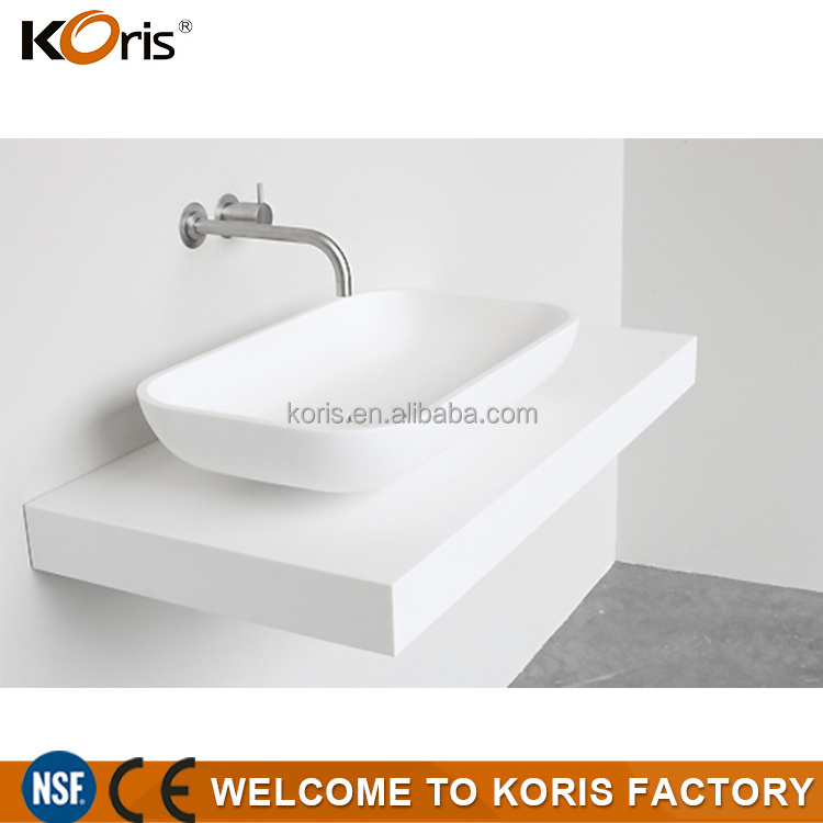 Koris modern style acrylic solid surface material wash basin bathroom vanity sink