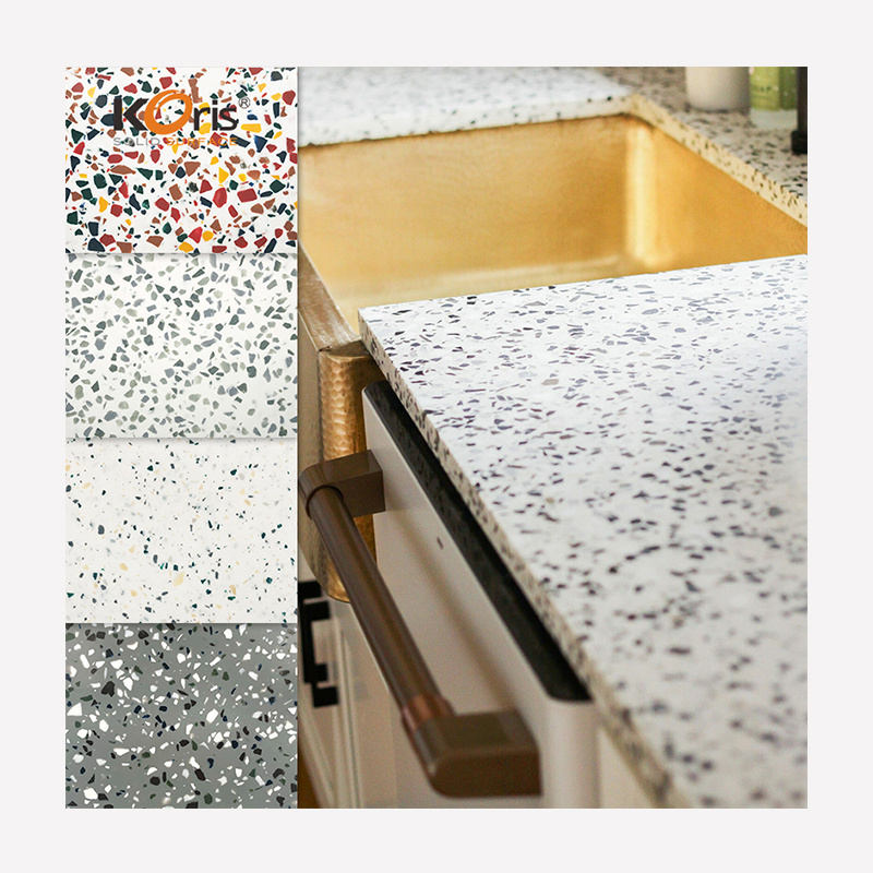 Koris acrylic solid surface kitchen countertops, vanity tops & table tops