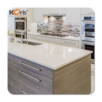 Koris kitchen cabinets island countertops white marble pattern artificial stone sheet acrylic solid surface countertops