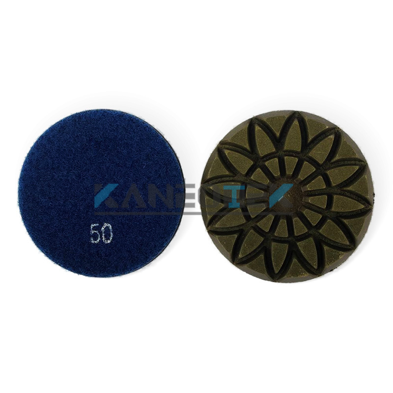 KANEOTEK 7-Step 80 100 125 150 mm Resin Bond Wet Dry Diamond Floor Polishing Pad For Concrete & Stone Granite Limestone Floor