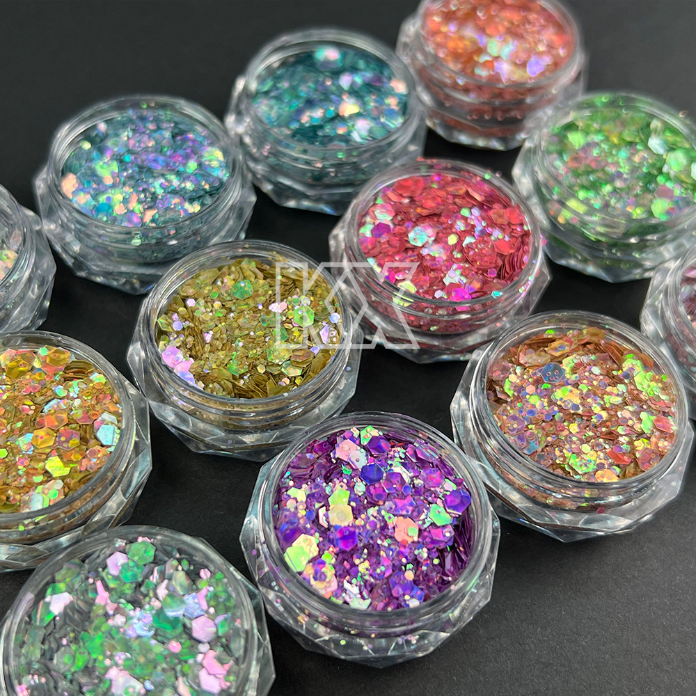 Eco-friendly Bulk Colorshifting Glitter Holographic Mix Glitter For Tumblers Resin Craft