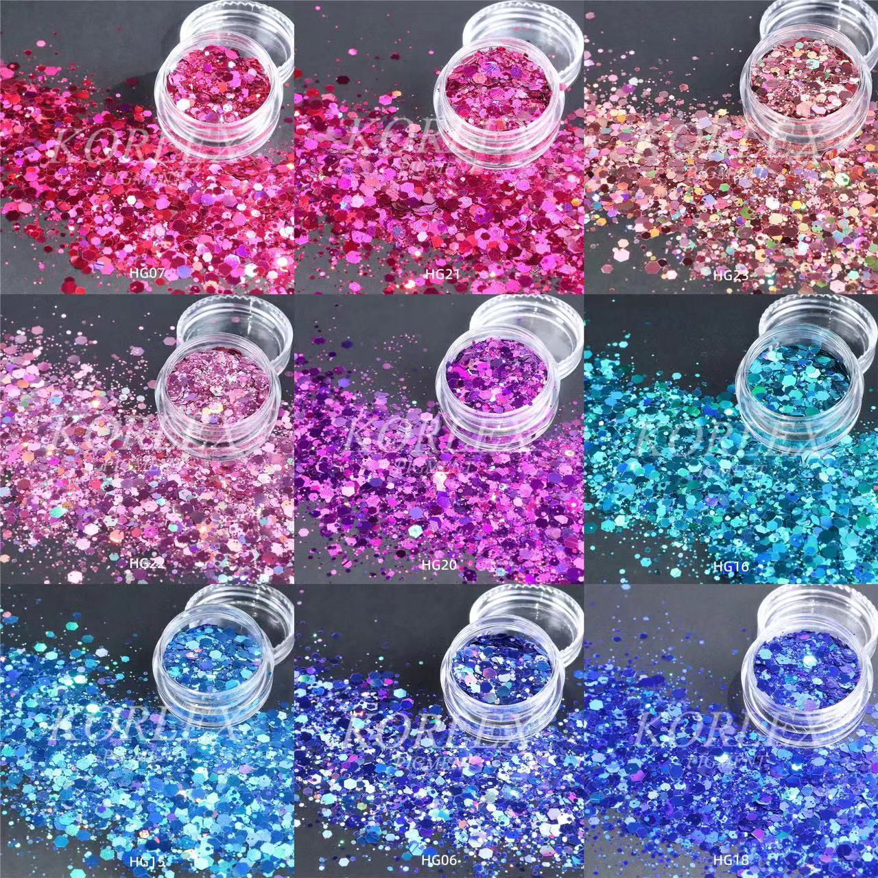 Wholesale Bulk Hexagon Holographic Glitter Mixed Chunky Glitter Sparkle