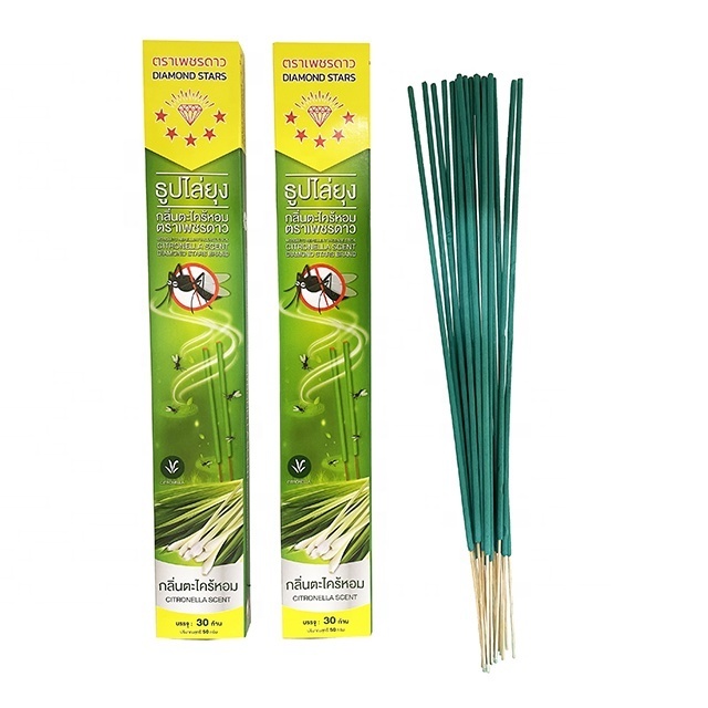 OEM Environment Protection 1 hours burning  Good Fragrance Lemon Jasmine Rose mosquito Repellent Citronella Incense Sticks