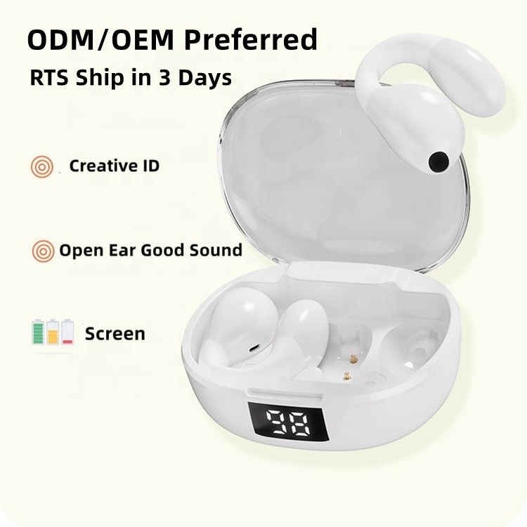 Mini Wireless bt5.3 Sports Wearable Dual Ear Clip Bone Conduction Headphones Waterproof TWS Earbuds