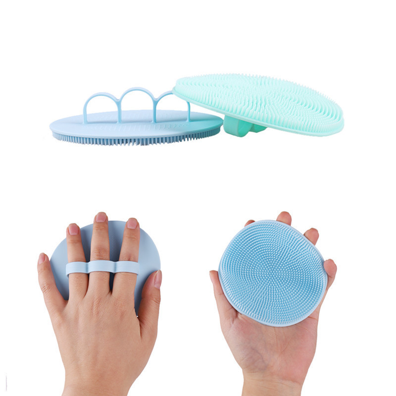 Bath Sponges Shower Exfoliation Brush Soft Silicone Bath Body face Brush Foot Scrubber with Handheld