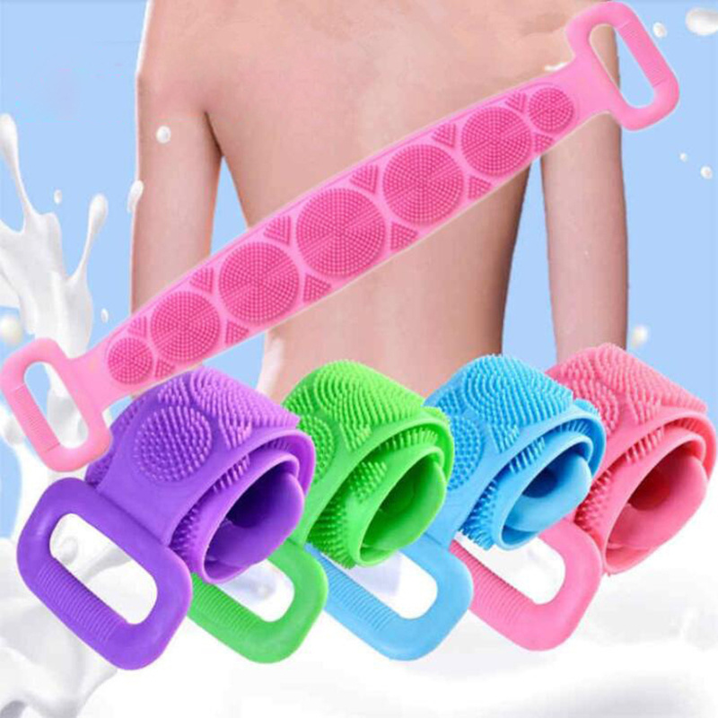 Hot Sell Silicone Bath Body Brush Exfoliating Long Silicone Bath Belt Back Body Scrubber for Shower