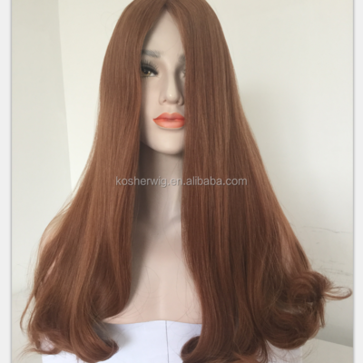 Factory supplier no layer red color virgin Mongolian hair Jewish wigs