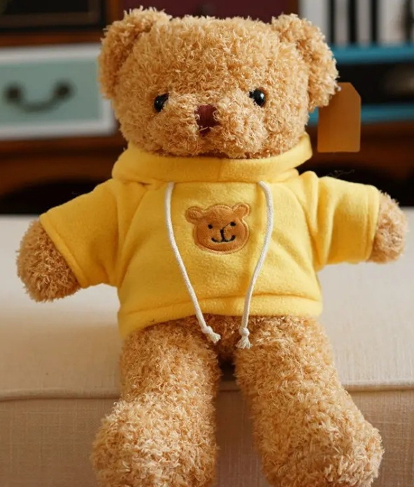 Manufacture product wear clothes bear wear hoodiek knit sweater cute teddy bear business mascot birthday gift plush toy