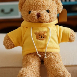 Manufacture product wear clothes bear wear hoodiek knit sweater cute teddy bear business mascot birthday gift plush toy