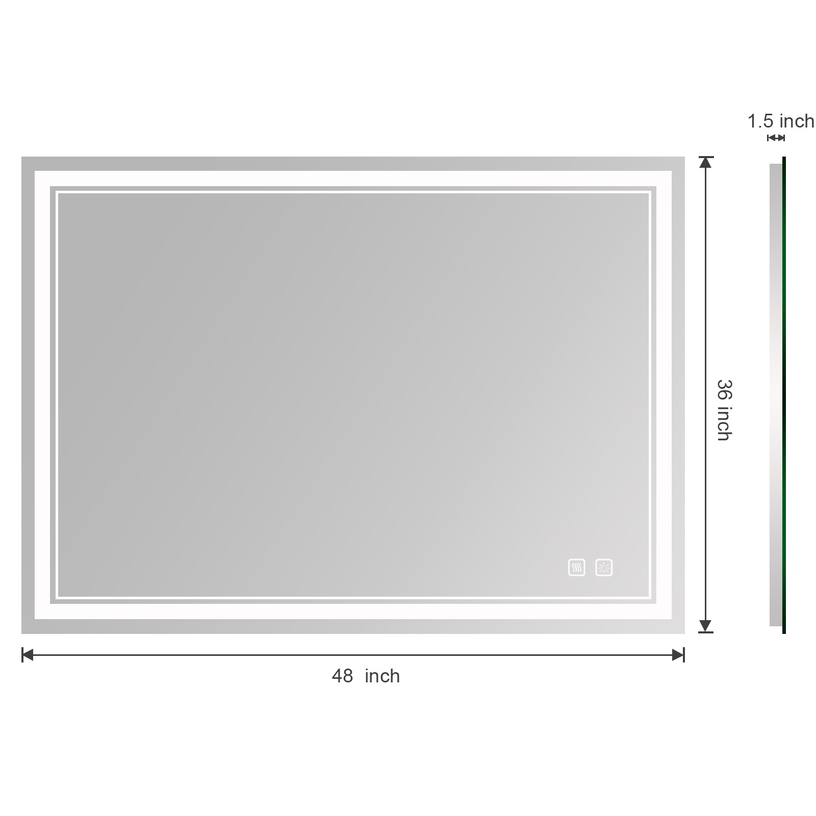 shower mirror with LED With Personal Custom Back-lit Lighted Triple Color Lights Led Bathroom Mirror