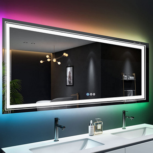 Smart Light Hotel Room Rectangle Large Size Touch Screen Bathroom Led Mirror With LED Light For Home