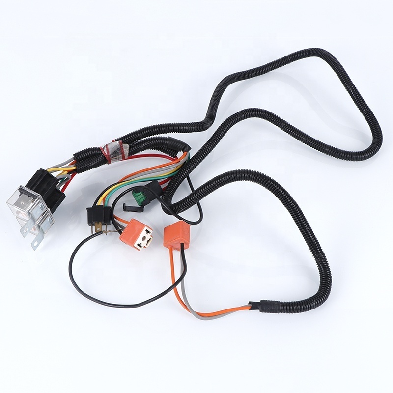 H4 LED Headlight Relay Wiring Harness Kit Dual Relay High Low Headlamp Ceramic Plugs Connector Wire Harness