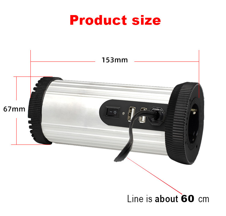 Hot 150W cylindrical style car power inverter with cigarette lighter convenient invertor