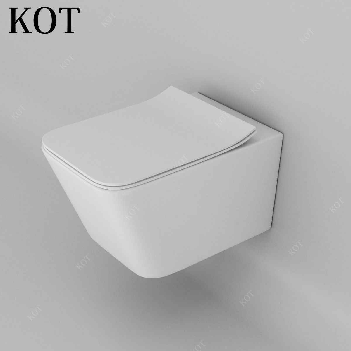 KOT Toilets For Bathroom Sanitary Ware Suspended Rimless Gravity Flushing Ceramic Toilet Wall Mounted