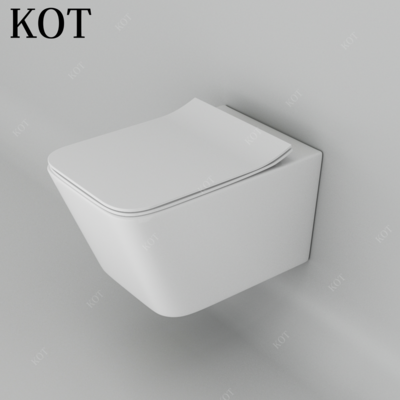 KOT Toilets For Bathroom Sanitary Ware Suspended Rimless Gravity Flushing Ceramic Toilet Wall Mounted