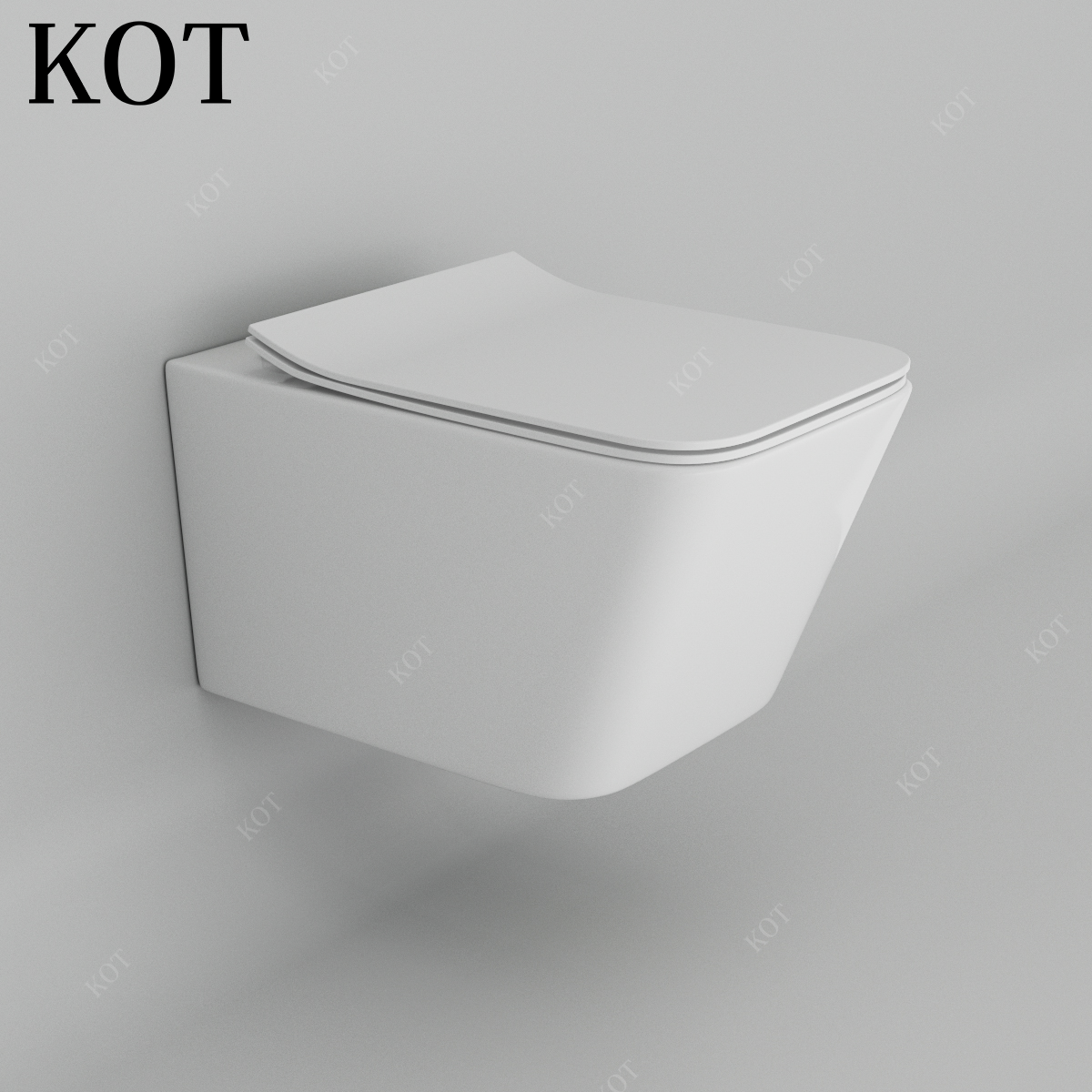 KOT Toilets For Bathroom Sanitary Ware Suspended Rimless Gravity Flushing Ceramic Toilet Wall Mounted