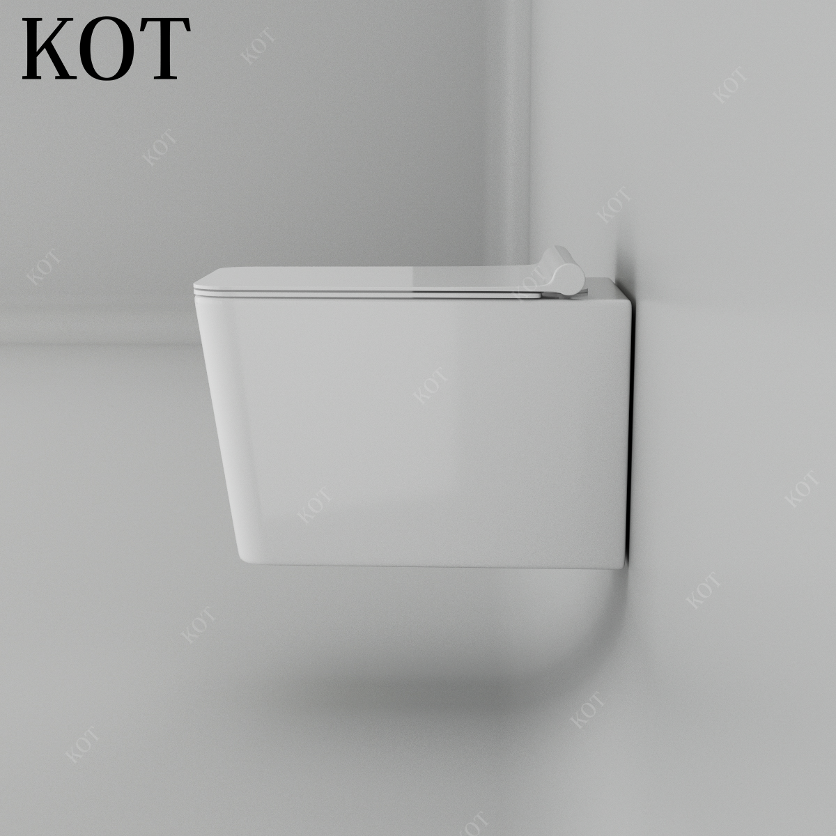 KOT Bathroom Toilet Sanitary Ware Suspended Rimless Gravity Flushing Ceramic Wall Mounted Toilet