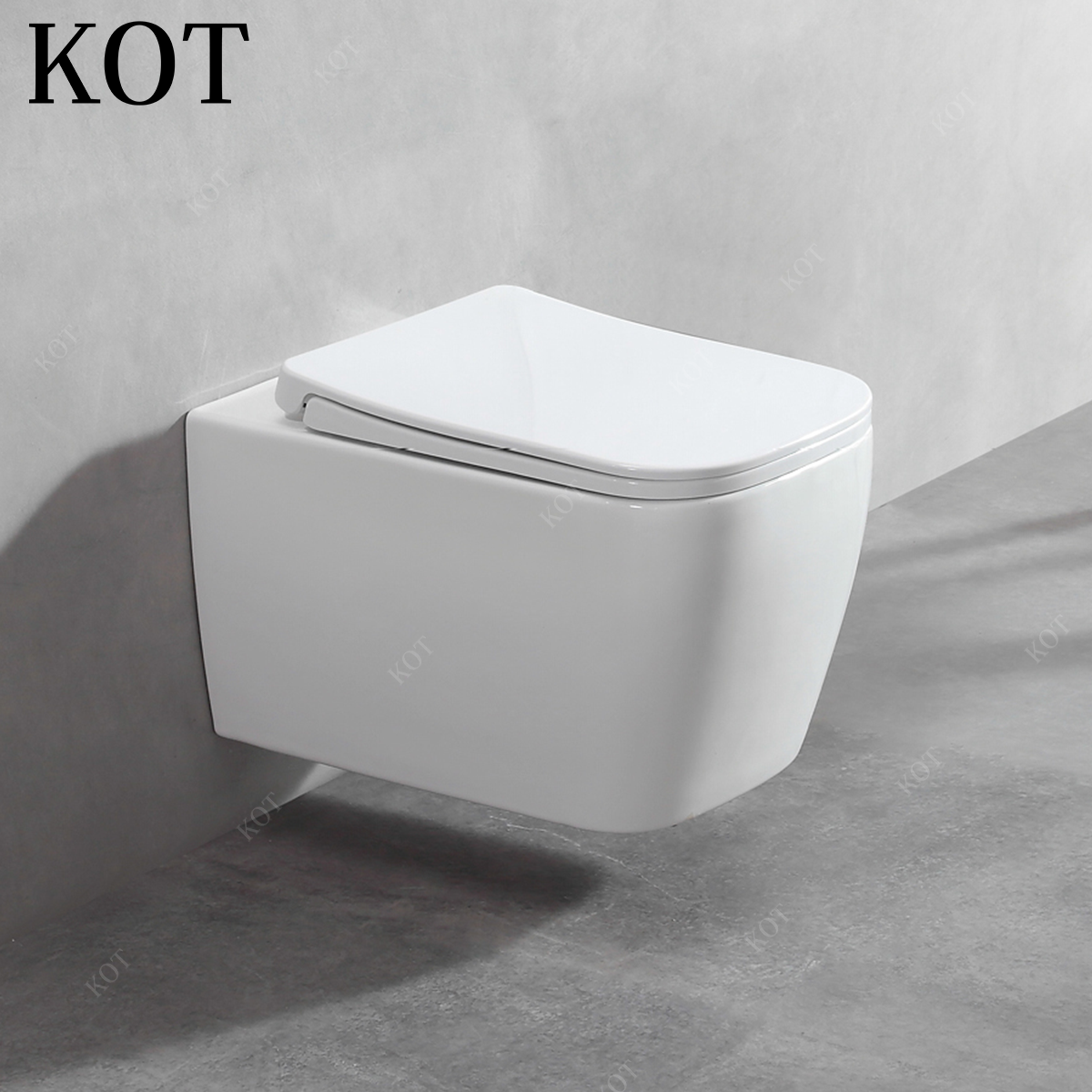 KOT Toilets For Bathroom Sanitary Ware Suspended Rimless Gravity Flushing Ceramic Toilet Wall Mounted