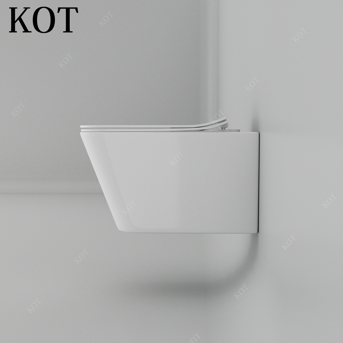 KOT Toilets For Bathroom Sanitary Ware Suspended Rimless Gravity Flushing Ceramic Toilet Wall Mounted