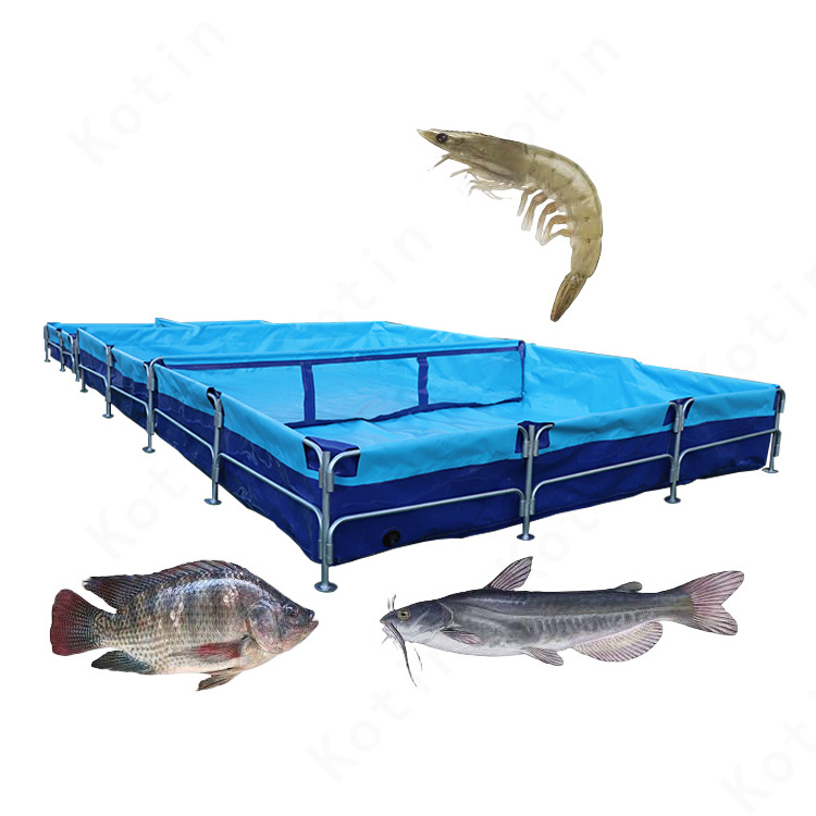 2023 Hot selling RAS fish farming tank flexible PVC Tarpaulin fish tank aquaculture fish pond for sale