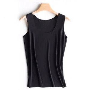 OEM Custom Summer Slim Fit Short Shirt Sexy Women Sleeveless U Croptops Tank Tops Solid Blue Black Pink Crop Tops Vest