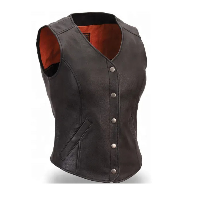 Nice style Plus Size Fashionable Sleeveless Men Leather Vest Motorbike Leather Vest for Winter Season